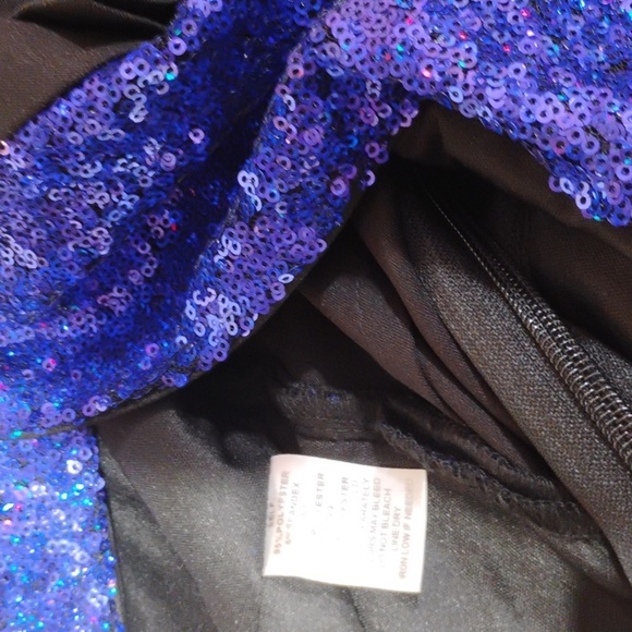 Shop 17 Black & blue sequin Hi  Waist  jumpsuit - Picture 13 of 13